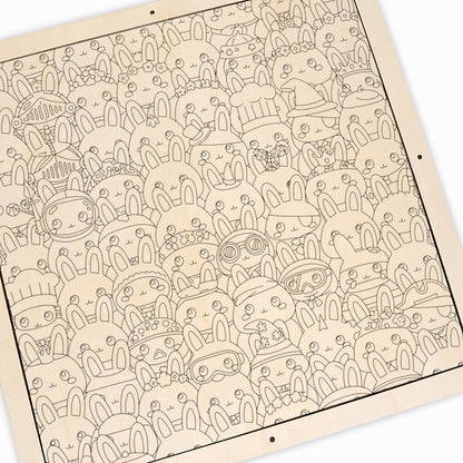 Bunny - Drewniane puzzle do kolorowania