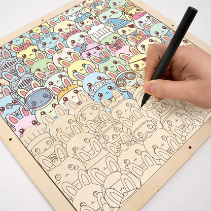 Bunny - Drewniane puzzle do kolorowania