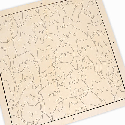 Cats - Drewniane puzzle do kolorowania