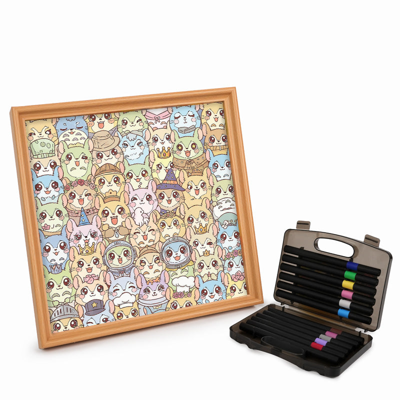 Chinchilla - Drewniane puzzle do kolorowania