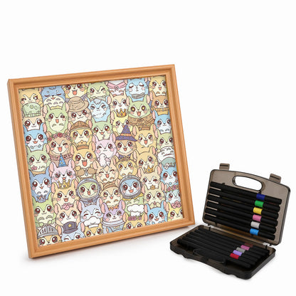 Chinchilla - Drewniane puzzle do kolorowania