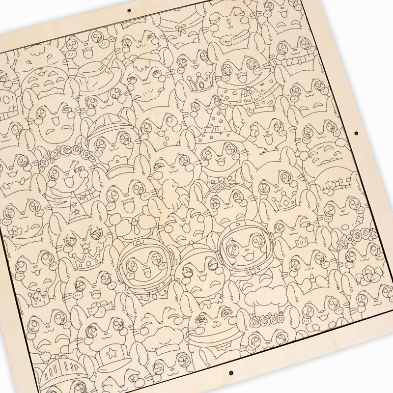 Chinchilla - Drewniane puzzle do kolorowania