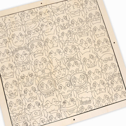 Chinchilla - Drewniane puzzle do kolorowania