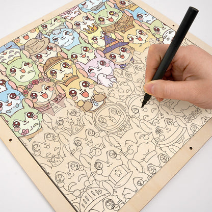 Chinchilla - Drewniane puzzle do kolorowania