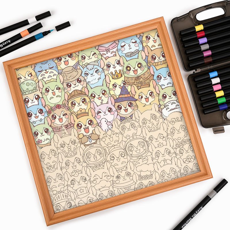 Chinchilla - Drewniane puzzle do kolorowania