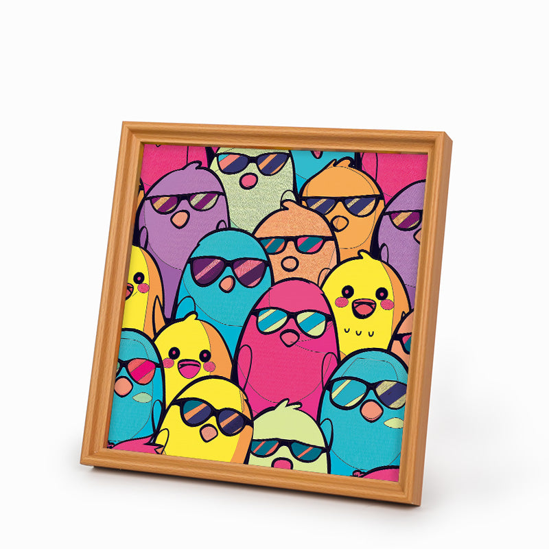 Cool Birds - Drewniane puzzle do kolorowania