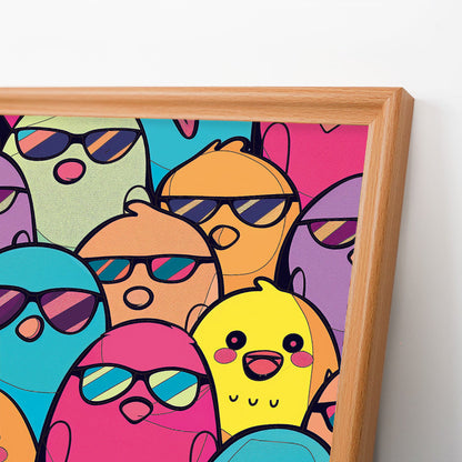 Cool Birds - Drewniane puzzle do kolorowania