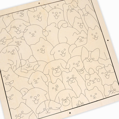 Dogs - Drewniane puzzle do kolorowania