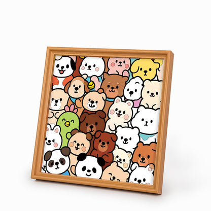 Forest Companions - Drewniane puzzle do kolorowania