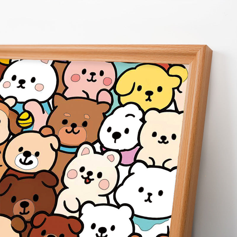 Forest Companions - Drewniane puzzle do kolorowania