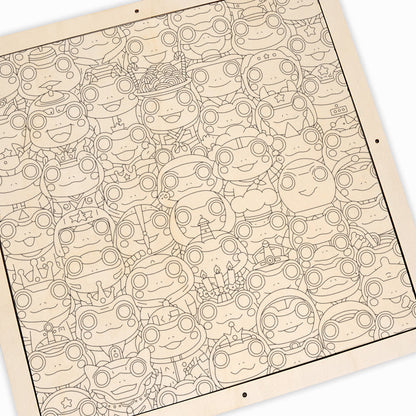 Frog - Drewniane puzzle do kolorowania