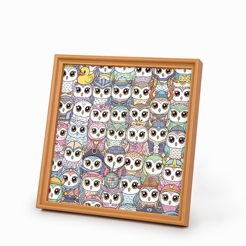 Owl - Drewniane puzzle do kolorowania