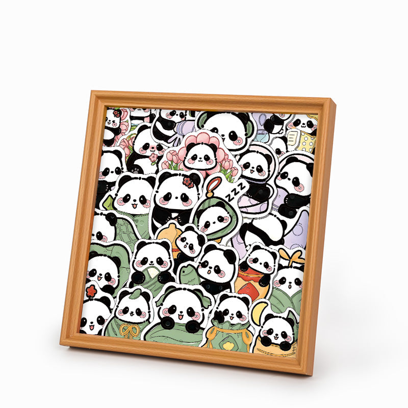 Panda II - Drewniane puzzle do kolorowania