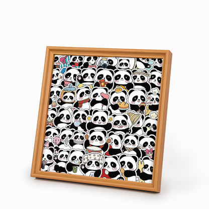 Panda III - Drewniane puzzle do kolorowania