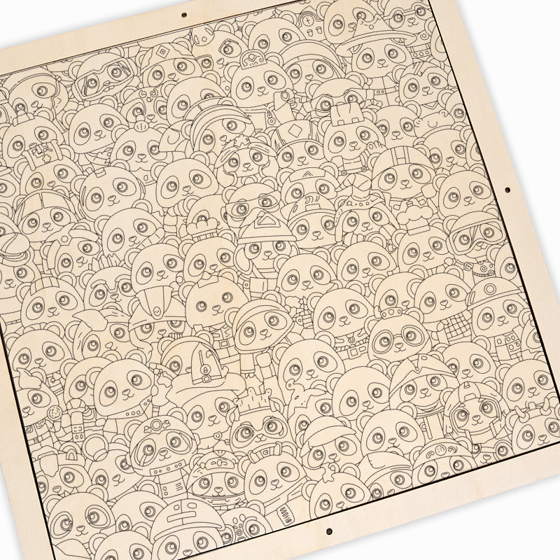 panda - Drewniane puzzle do kolorowania