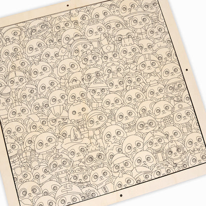 panda - Drewniane puzzle do kolorowania