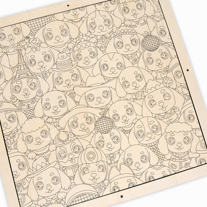 szczeniak - Drewniane puzzle do kolorowania