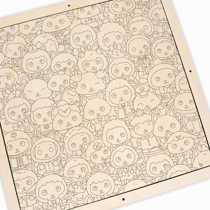 owca - Drewniane puzzle do kolorowania