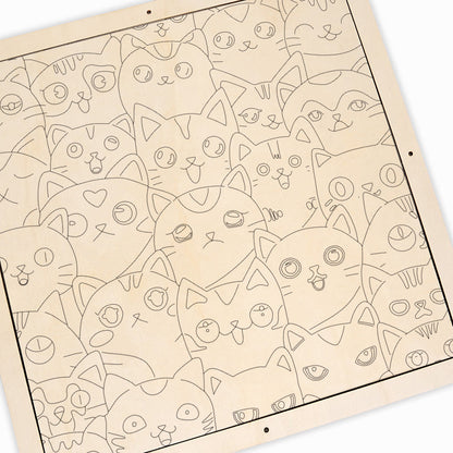 Silly Kitties - Drewniane puzzle do kolorowania