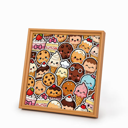 Sweet Treats - Drewniane puzzle do kolorowania
