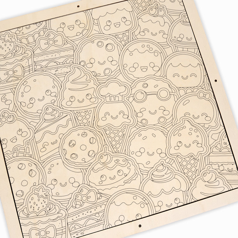 Sweet Treats - Drewniane puzzle do kolorowania
