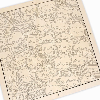 Sweet Treats - Drewniane puzzle do kolorowania