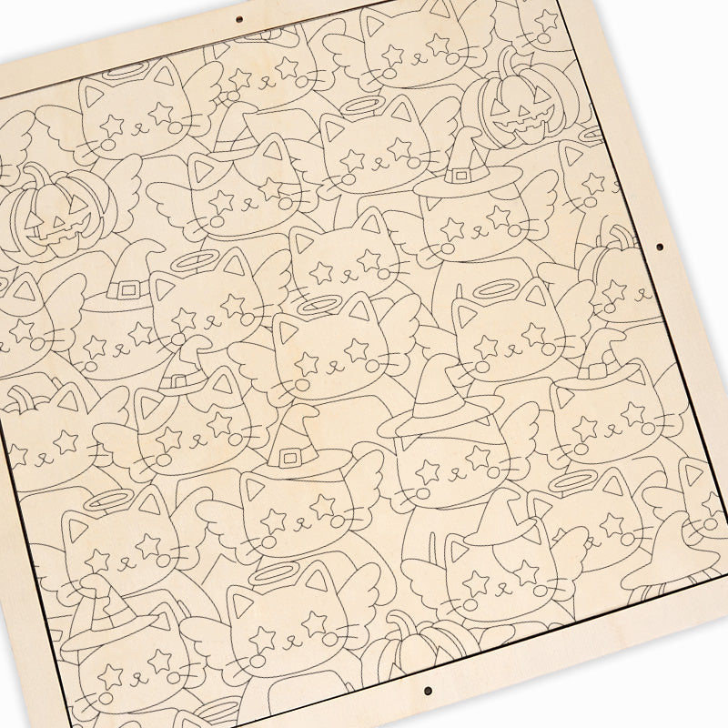Twinkle Kitty - Drewniane puzzle do kolorowania