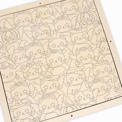 Twinkle Kitty - Drewniane puzzle do kolorowania