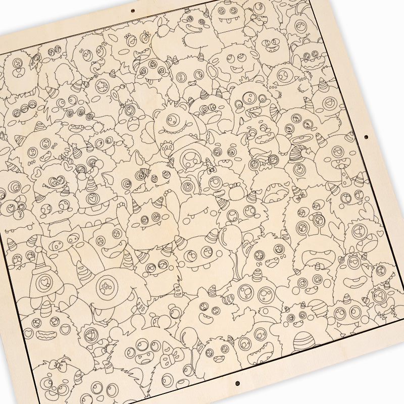 Little Dinos - Drewniane puzzle do kolorowania