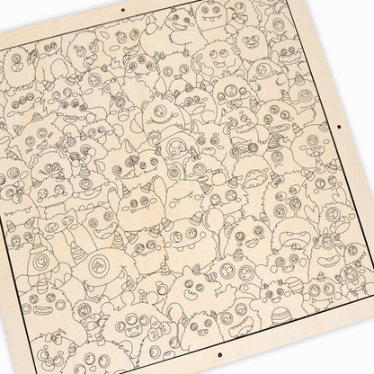 Little Dinos - Drewniane puzzle do kolorowania