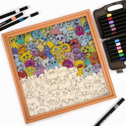 Little Dinos - Drewniane puzzle do kolorowania