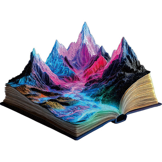 3D puzzle drewniane rzeki górskiej z neonem