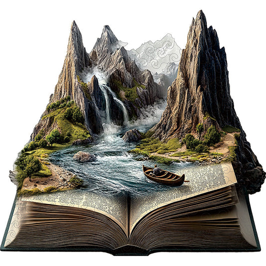 3D puzzle drewniane przejścia rzeki górskiej