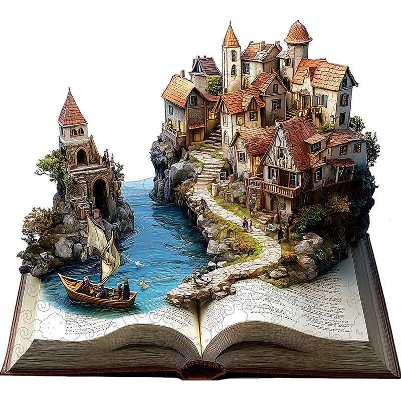 3D puzzle drewniane nadmorskiej wioski