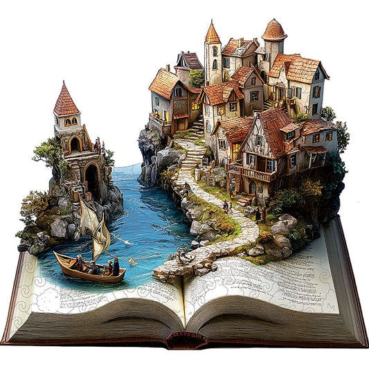 3D puzzle drewniane nadmorskiej wioski