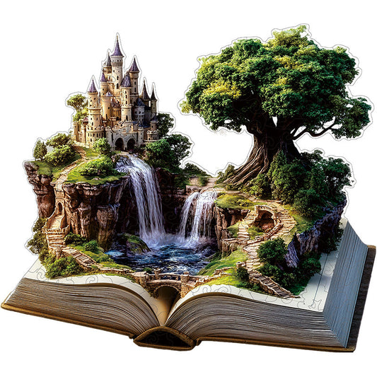 3D puzzle drewniane zamku na klifie