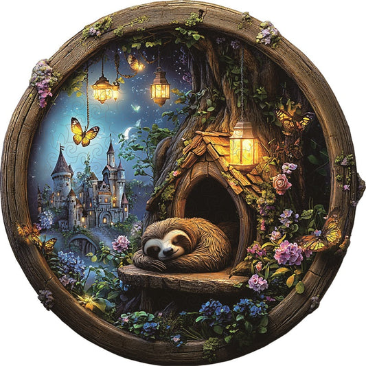 Drewniane Puzzle Magiczny Domek na Drzewie Leniwca