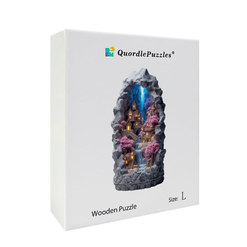 Puzzle in legno Villaggio delle cascate nascoste