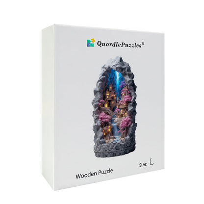 Puzzle in legno Villaggio delle cascate nascoste