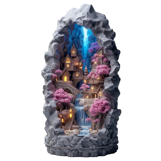 Puzzle in legno Villaggio delle cascate nascoste