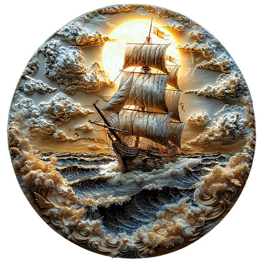 Puzzle in legno Viaggio al chiaro di luna in mare