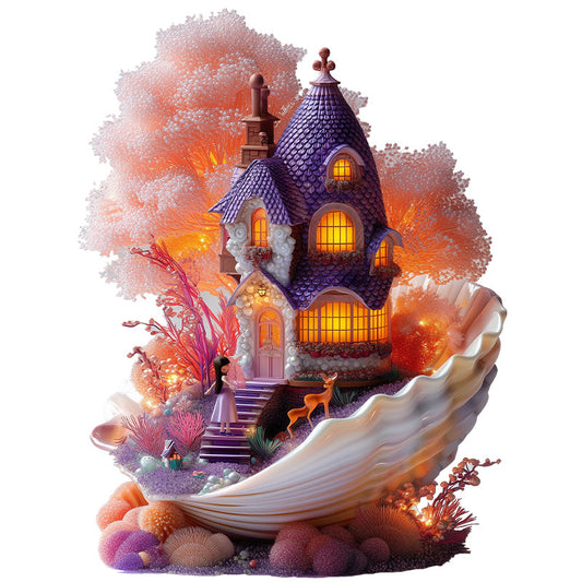Puzzle in legno Cottage delle fate delle conchiglie