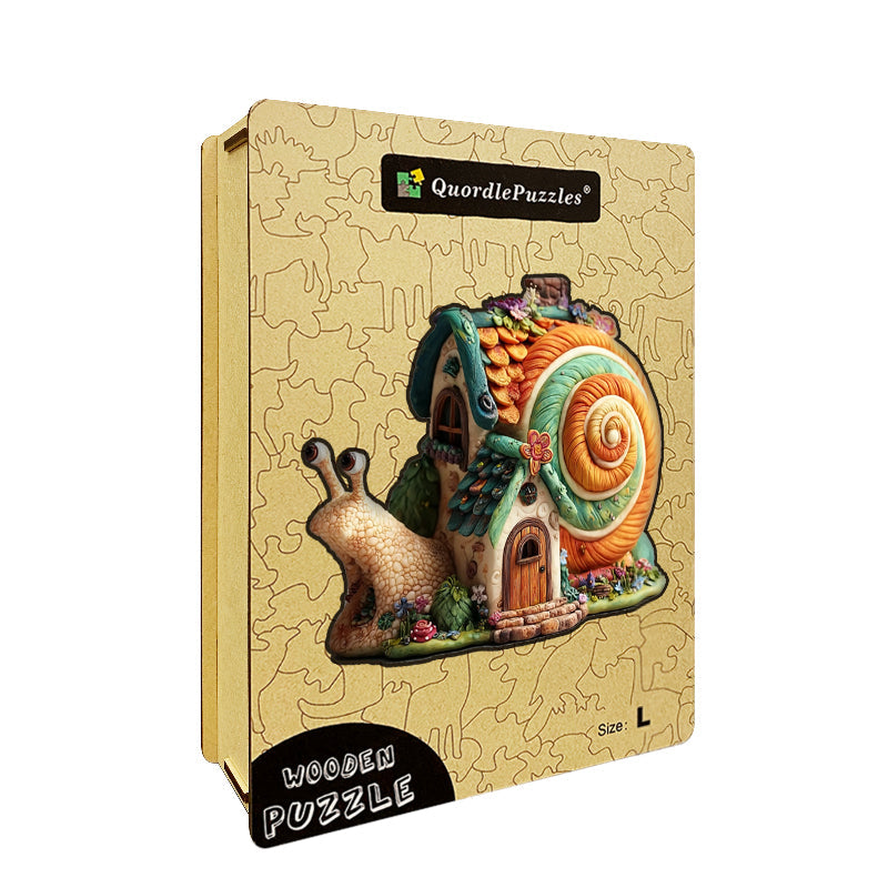 Puzzle in legno "Casetta a forma di lumaca"