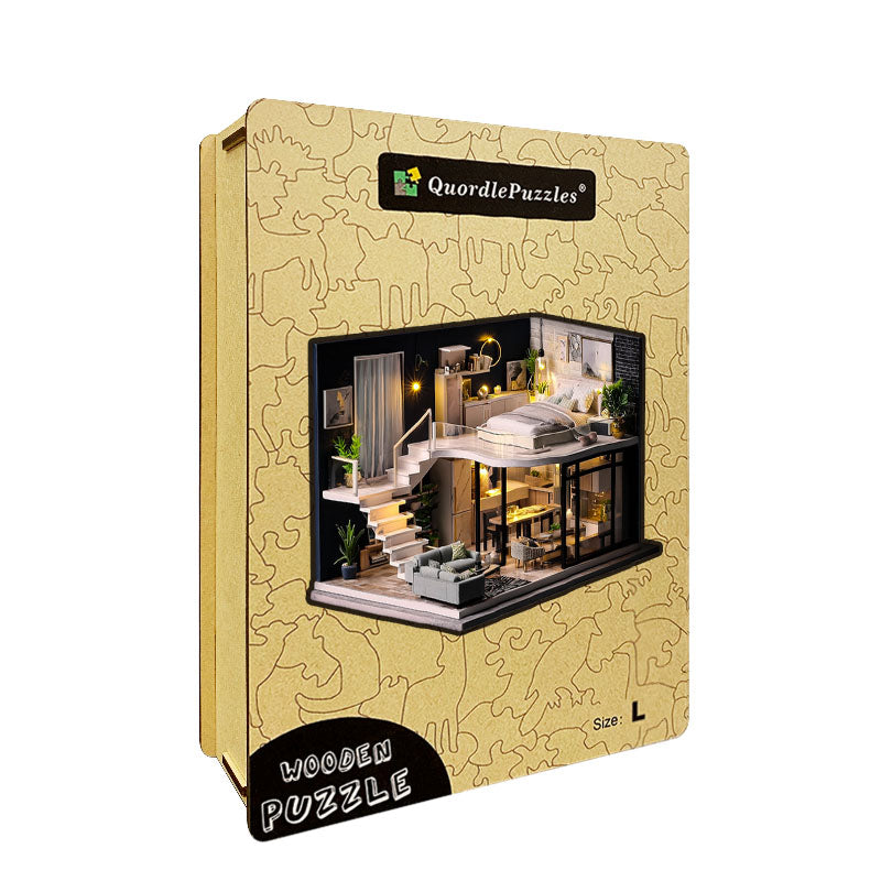 Nowoczesny Loft Drewniane Puzzle