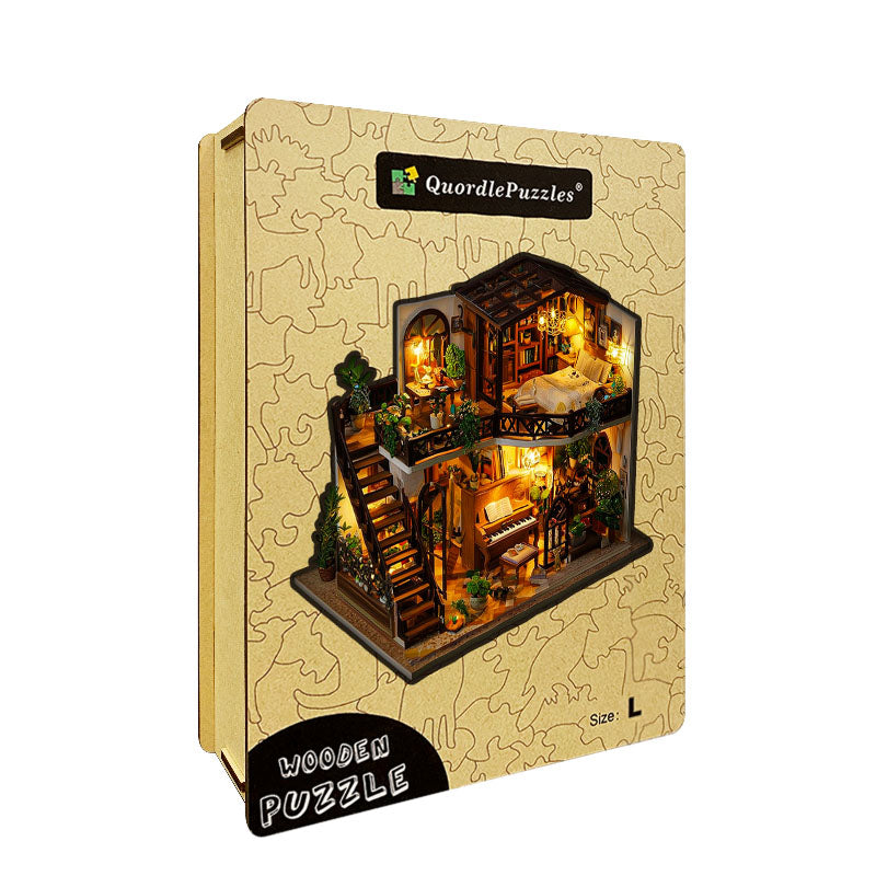 Muzyczny Domek Drewniane Puzzle