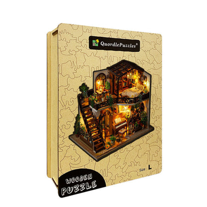 Muzyczny Domek Drewniane Puzzle