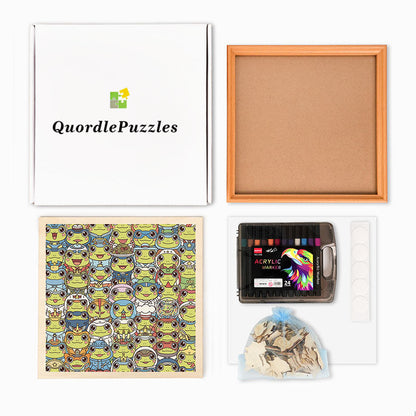 Frog - Drewniane puzzle do kolorowania