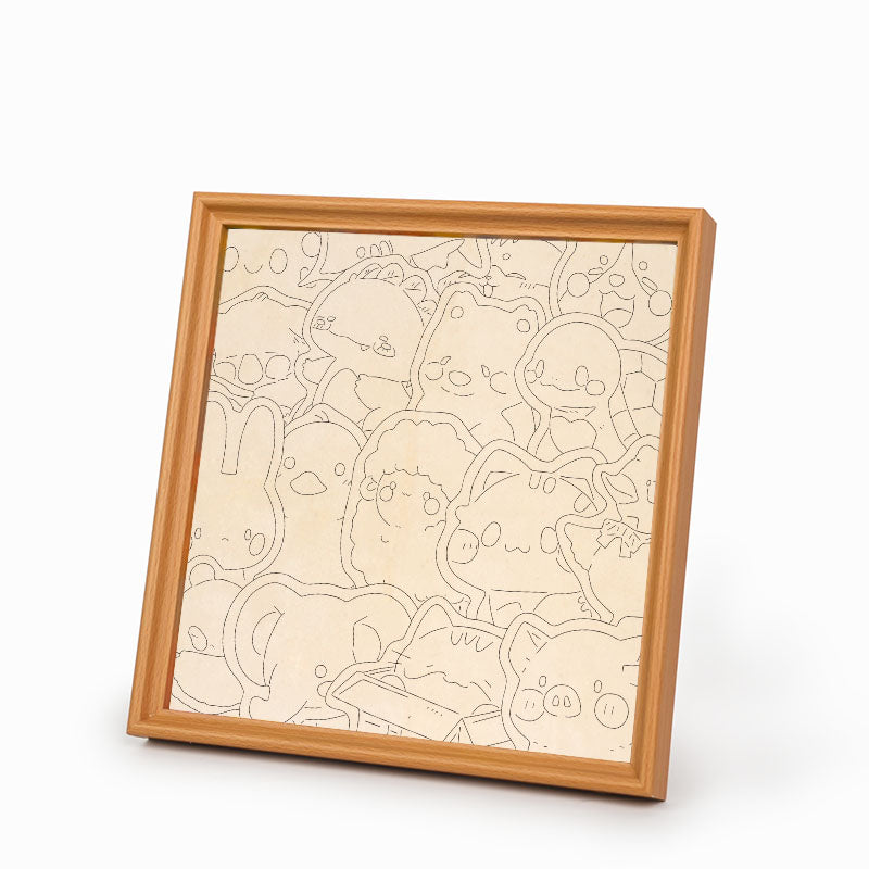 Furry Gathering - Drewniane puzzle do kolorowania