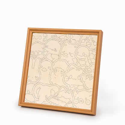 Furry Gathering - Drewniane puzzle do kolorowania