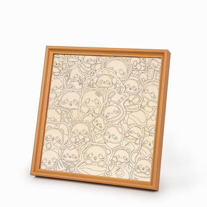 Panda II - Drewniane puzzle do kolorowania